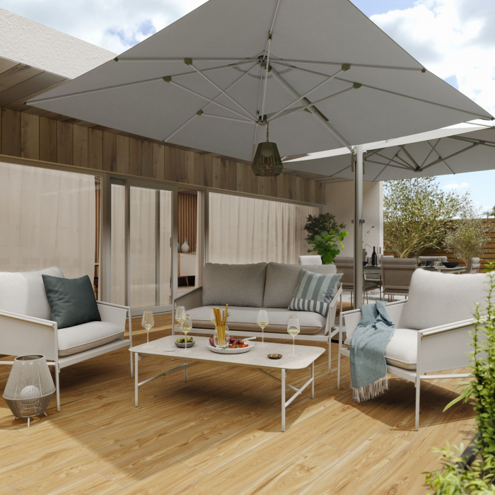 Set mobilier gradina PRESTIGE, pentru 4 persoane, otel/poliester, bej [9]