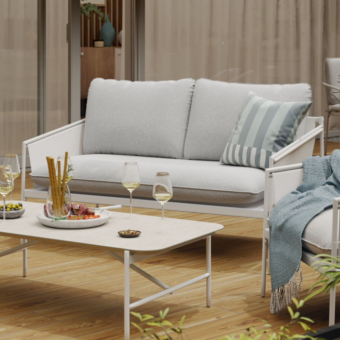 Set mobilier gradina PRESTIGE, pentru 4 persoane, otel/poliester, bej [7]