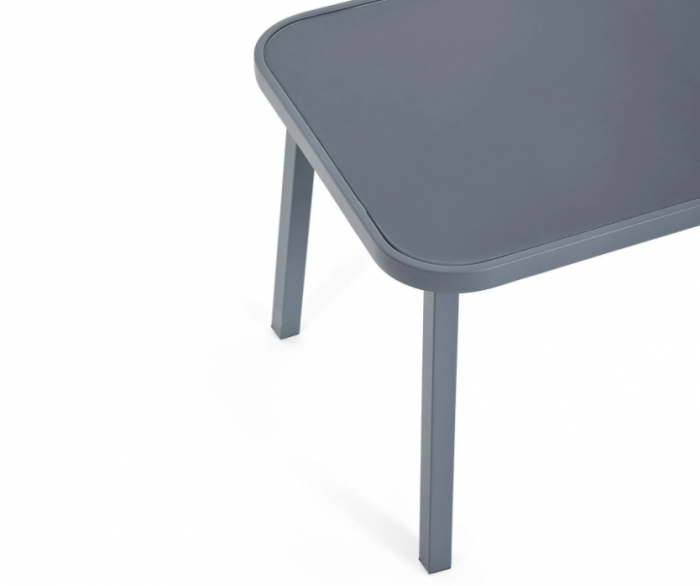 Set mobilier PrestigeGarden ideal pentru gradina/terasa/balcon, culoare gri antracit, otel, 4 persoane, compus din masuta de cafea, 2 scaune si canapea [4]