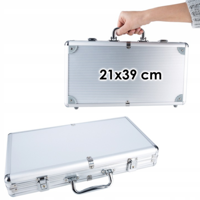 Set profesional de Poker cu 300 de jetoane, servietă, 2 pachete de cărți, 5 zaruri și jeton DEALER [6]