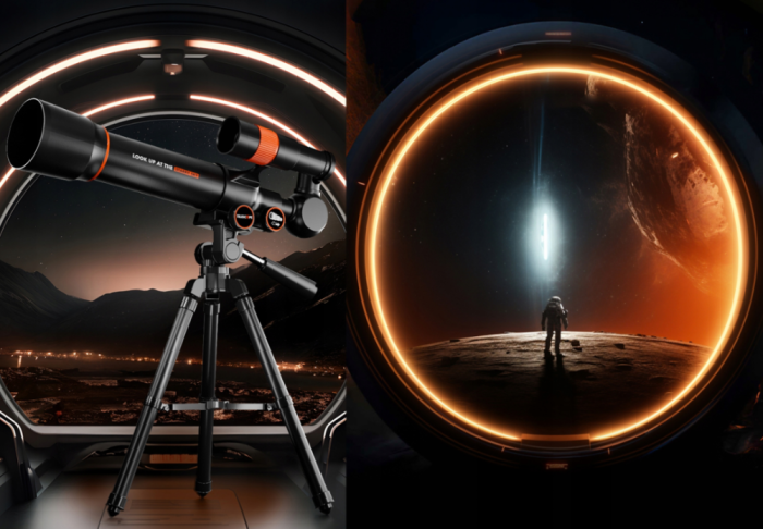 Telescop astronomic educațional pentru copii, cu trepied și două oculare (6 mm și 20 mm) [6]