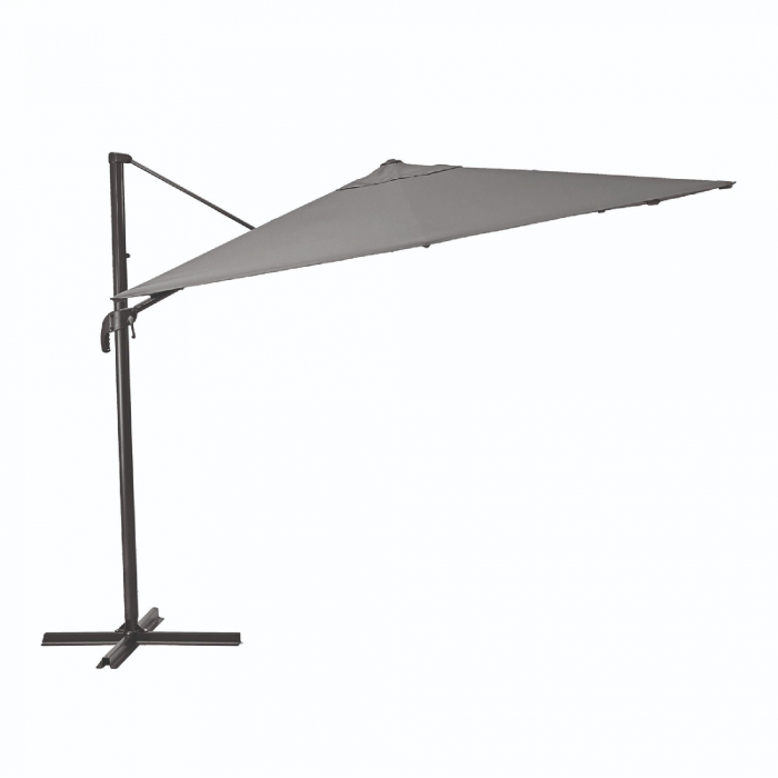 Umbrela terasa cu rotire 360 grade, aliminiu/otel/poliester, 286 x 286 cm, H 264 cm, gri [1]