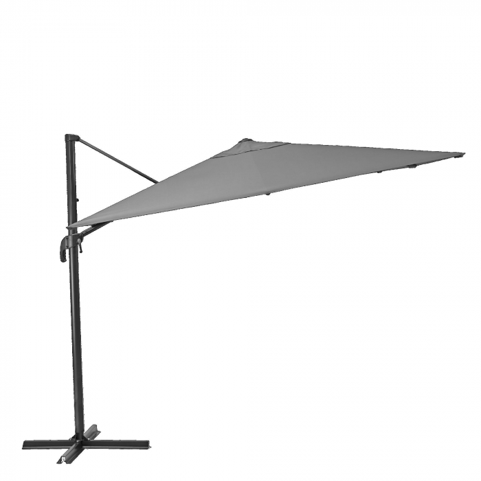 Umbrela terasa cu rotire 360 grade, aliminiu/otel/poliester, 286 x 286 cm, H 264 cm, gri [4]