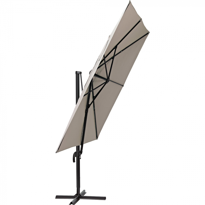 Umbrela terasa cu rotire 360 grade, otel/poliester, 286 x 286 cm, H 264 cm, bej [2]