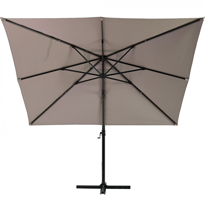 Umbrela terasa cu rotire 360 grade, otel/poliester, 286 x 286 cm, H 264 cm, bej [3]
