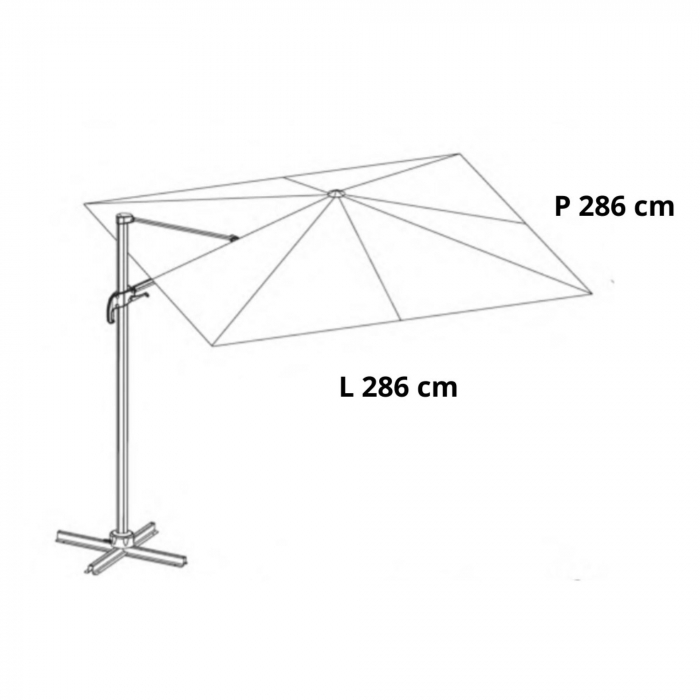 Umbrela terasa cu rotire 360 grade, otel/poliester, 286 x 286 cm, H 264 cm, bej [7]