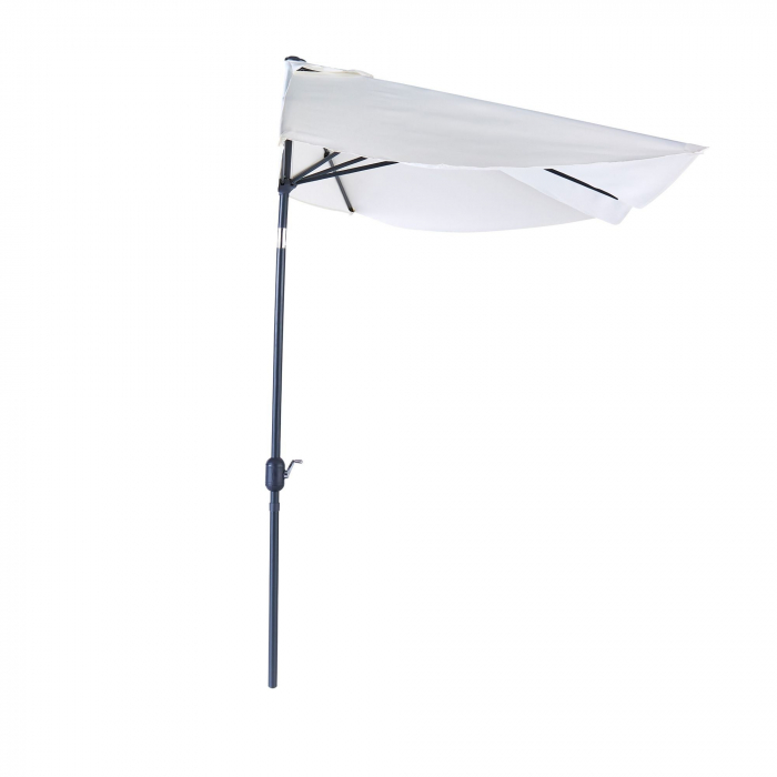Umbrela terasa, de perete, aluminiu/poliester, 262 x 135 cm, H 240 cm, alb [5]