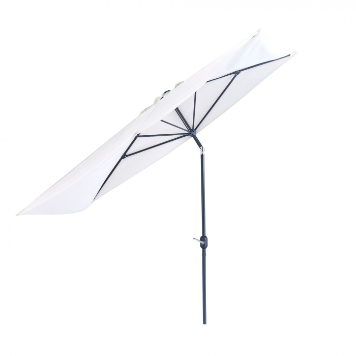 Umbrela terasa, de perete, aluminiu/poliester, 262 x 135 cm, H 240 cm, alb [4]