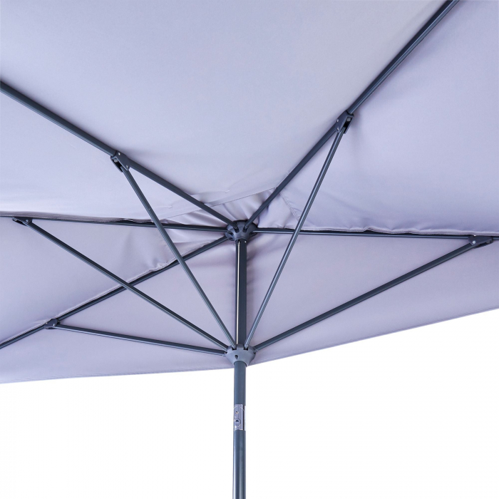 Umbrela terasa, de perete, aluminiu/poliester, 262 x 135 cm, H 240 cm, gri [6]