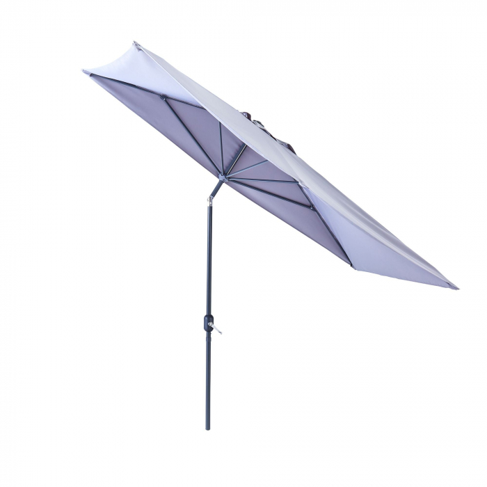 Umbrela terasa, de perete, aluminiu/poliester, 262 x 135 cm, H 240 cm, gri [4]