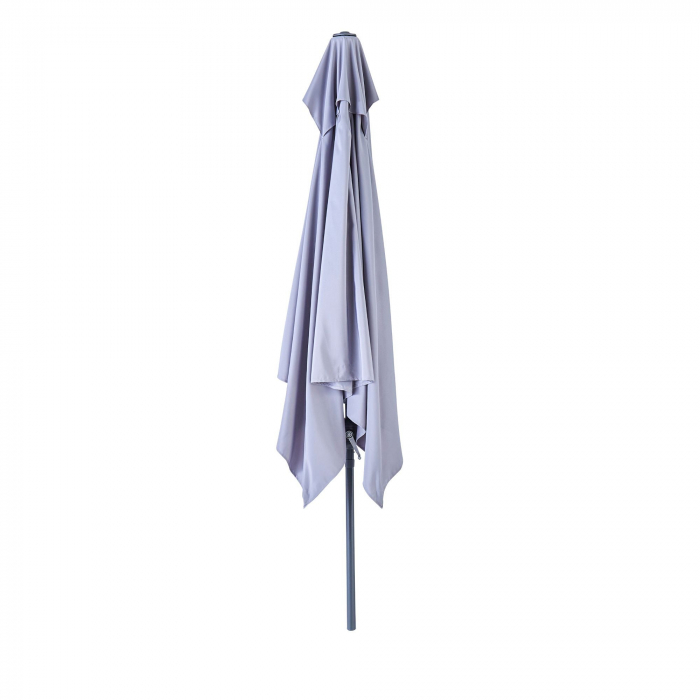 Umbrela terasa, de perete, aluminiu/poliester, 262 x 135 cm, H 240 cm, gri [2]