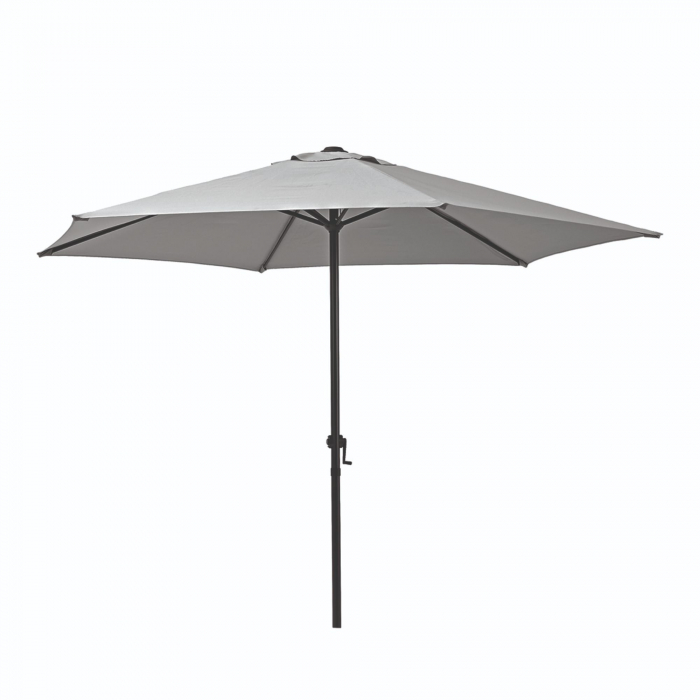 Umbrela terasa, otel/poliester,  diametru 262 cm, H 231 cm, gri [1]