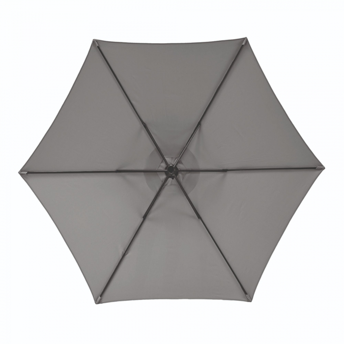 Umbrela terasa, otel/poliester,  diametru 262 cm, H 231 cm, gri [2]