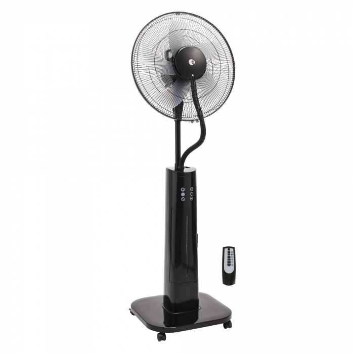 Ventilator cu picior, cu pulverizator apă, 70 W, diametru 40 cm, 3 viteze, negru [2]