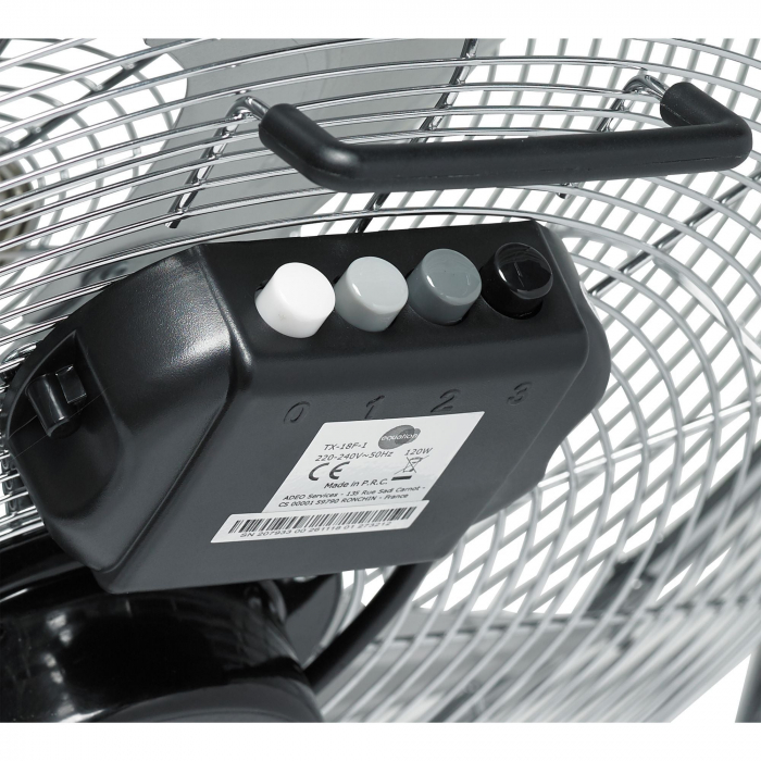 Ventilator de podea, 120 W, Ø 45 cm, 3 viteze, finisaj cromat [6]