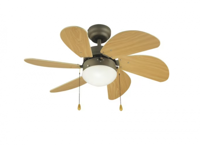 Ventilator de tavan cu lustra, diametru 76 cm, 50W, cu dulie E14 max. 1x60W, 3 trepte viteza [1]