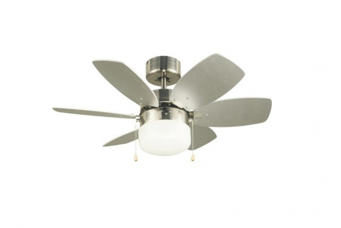 Ventilator de tavan cu lustra, diametru 76 cm, 50W, cu dulie E14 max. 1x60W, 3 trepte viteza, zgomot redus [1]