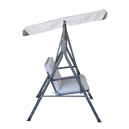 Balansoar de gradina PRESTIGE, 170 x 112 x 153 cm, pentru 3 persoane, impermeabil, protectie UV, reglabil, otel/textil, Gri [2]