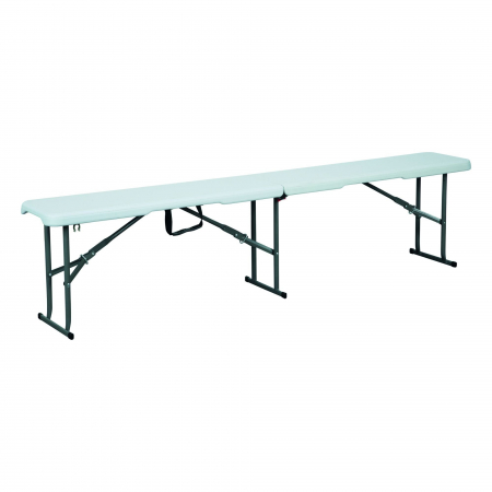 Banca gradina, pentru 2 persoane, pliabila, otel/plastic, 183 x 29 x 42 cm, alb [1]