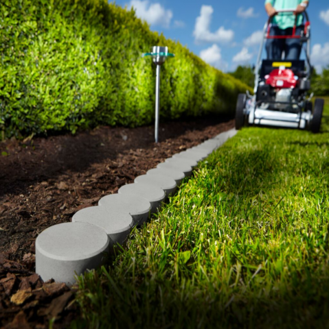 Bordura delimitare gazon/gradina din PVC, asepect de piatra, set 12 bucati 4.5 x 21.5 cm [0]