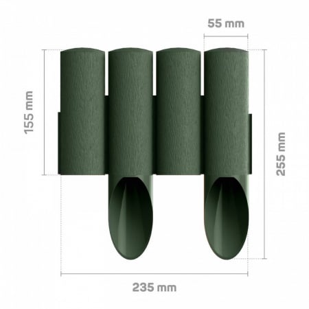 Bordura PVC, 23.5 x 5.5 x 25.5 cm, verde [1]