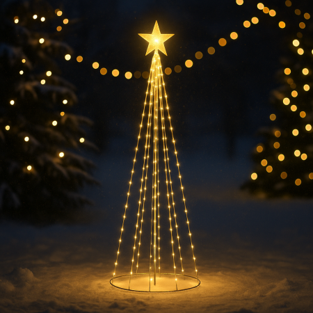 Brad de Crăciun LED pe suport metalic, 180 cm, 285 LED-uri, IP44 [3]