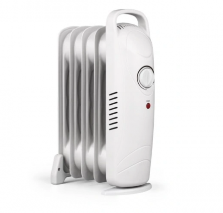 Calorifer Electric cu Ulei, Mini, 500W, 5 Elementi, Termostat Ajustabil, Alb, 5mp [1]