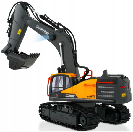 Excavator cu telecomandă RC, 640° rotație, șenile, acumulator reîncărcabil și cablu USB, 32 cm [1]