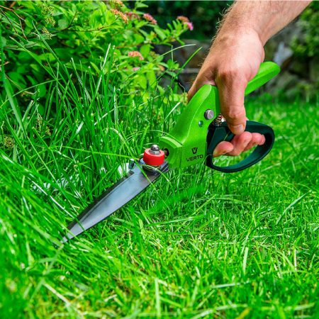 Foarfecă de grădină GreenCut, pentru iarbă, oțel carbon, lungime 34 cm, rotire 360 [3]