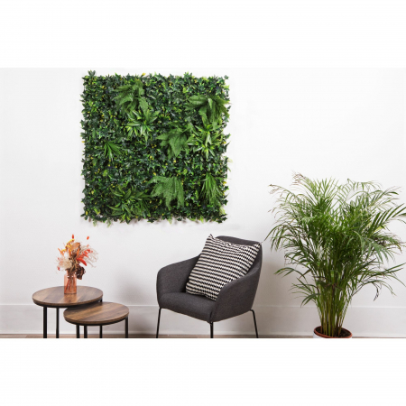 Gard viu artificial din frunze, 100 x 100 cm, verde [4]