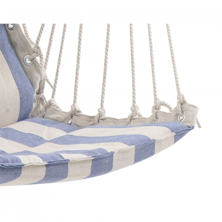 Hamac tip scaun, textil, 90 x 110 cm, alb/albastru [1]