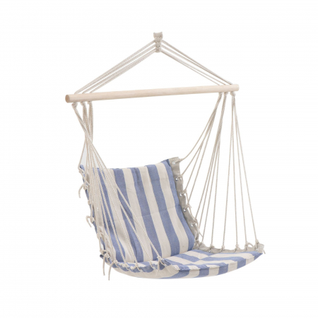 Balansoare - Hamac tip scaun, textil, 90 x 110 cm, alb/albastru