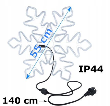 Instalație luminoasă de exterior – Fulg de nea LED, 55 cm, 120 LED-uri albe reci, IP44 [3]