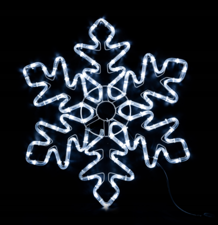 Instalație luminoasă de exterior – Fulg de nea LED, 55 cm, 120 LED-uri albe reci, IP44 [1]