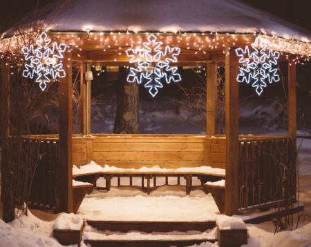 Instalație luminoasă de exterior – Fulg de nea LED, 55 cm, 120 LED-uri albe reci, IP44 [7]