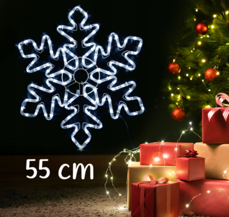Instalație luminoasă de exterior – Fulg de nea LED, 55 cm, 120 LED-uri albe reci, IP44 [6]