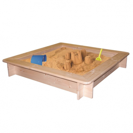 Lada pentru nisip Kid Land, L 125 x l 125 x H 17 cm, lemn masiv, cu baza din folie permeabila si rezistenta la radacini [4]