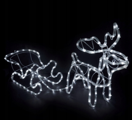 Lămpi exterioare de Crăciun – Ren cu Sanie, 160 LED-uri, 120 cm, lumină alb rece, IP44 [3]