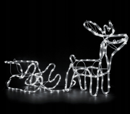 Lămpi exterioare de Crăciun – Ren cu Sanie, 160 LED-uri, 120 cm, lumină alb rece, IP44 [4]