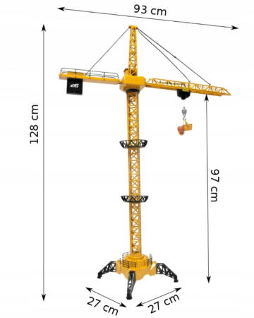 Macara cu telecomandă, sunete și lumini, 128 cm, cu accesorii și cască de constructor CADOU [3]