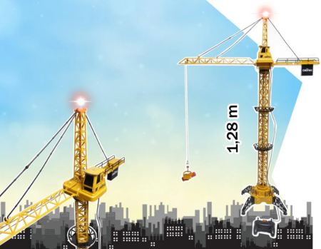 Macara de construcții cu telecomandă, efecte sonore și luminoase, înălțime 128 cm, braț 93 cm [7]