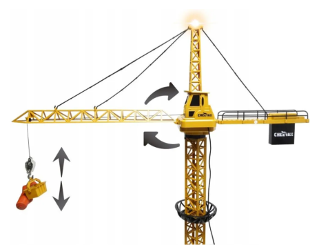 Macara de construcții cu telecomandă, efecte sonore și luminoase, înălțime 128 cm, braț 93 cm [5]