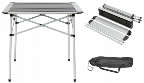 Masa din aluminiu pentru camping CountrySide, Sarcina max 50 kg, 70 x 70 x 70 cm, Negru/Argintiu [1]