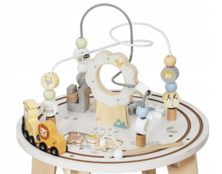 Măsuță Montessori din lemn 2în1 – circuit motric și senzorial cu vehicule, piese magnetice [3]