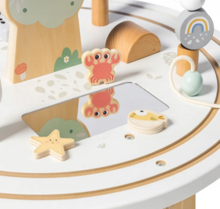 Măsuță Montessori din lemn 2în1 – circuit motric și senzorial cu vehicule, piese magnetice [2]