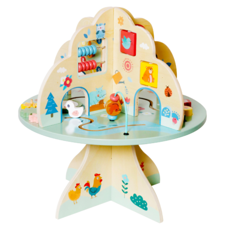 Măsuță Montessori din lemn în formă de copac – jucărie senzorială cu bucle motrice [1]