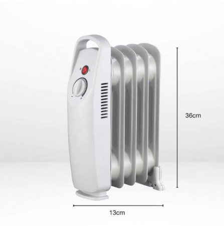 Mini radiator ulei 500w, 5 elementi, termostat ajustabil, alb [1]