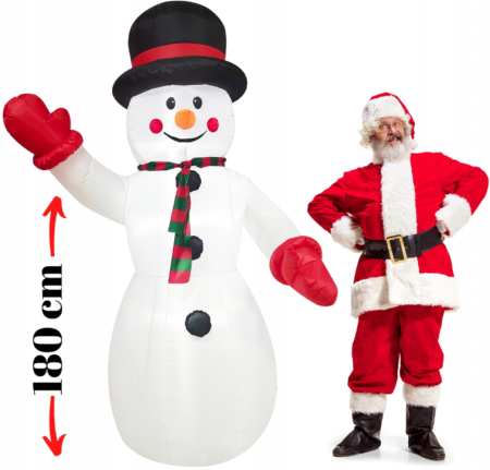 Om de zăpadă gonflabil cu iluminare LED, 180 cm, pentru interior și exterior, IP44 [1]