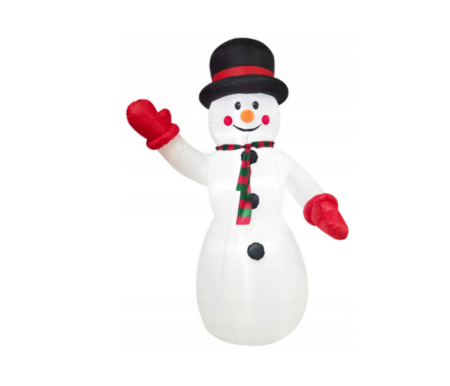 Decoratiuni exterioare - Om de zăpadă gonflabil cu iluminare LED, 180 cm, pentru interior și exterior, IP44
