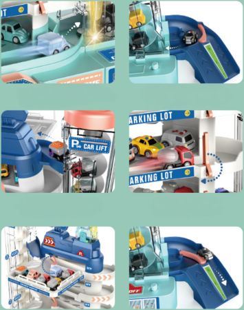 Parcare auto multietajată cu lift și tobogan – set complet cu mașinuțe și accesorii [2]